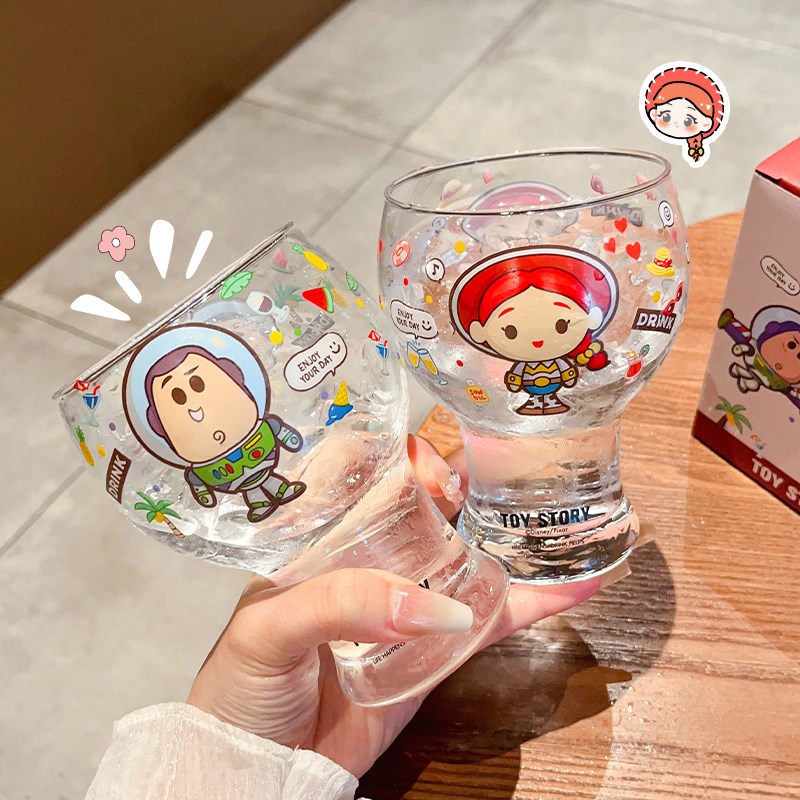 巴斯光年啤酒杯玻璃杯家用大容量水杯女生高颜值杯子果汁杯牛奶杯