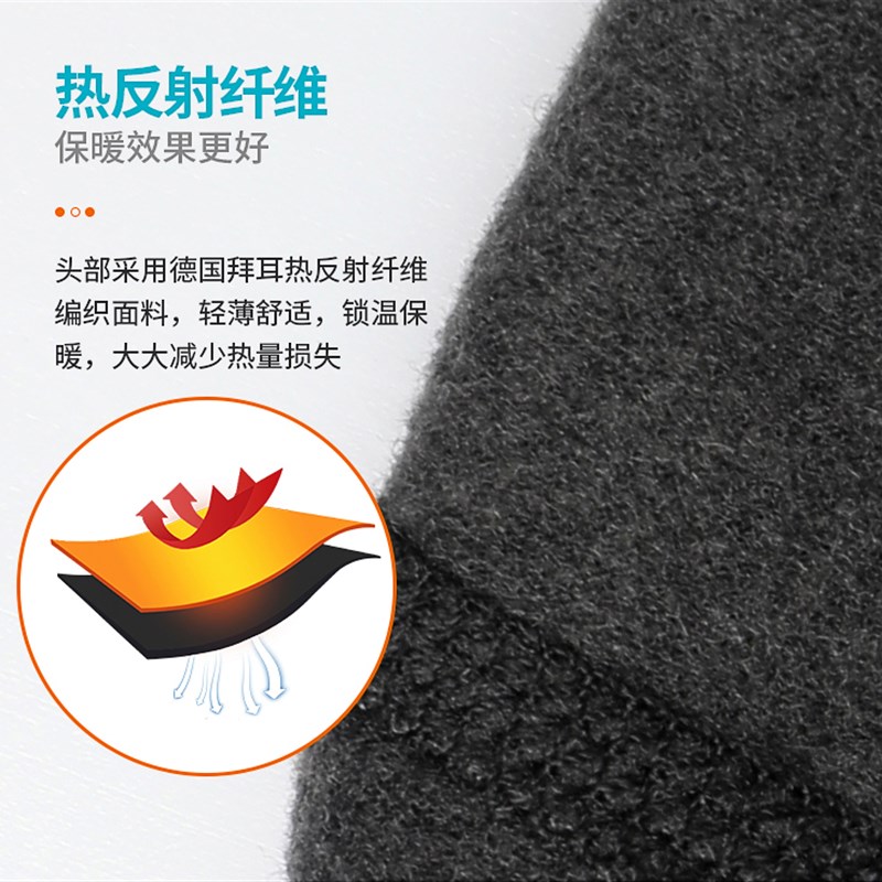 LOBOO萝卜冬季头盔内胆帽户外骑行摩托车头套 防风护全脸面罩吸汗