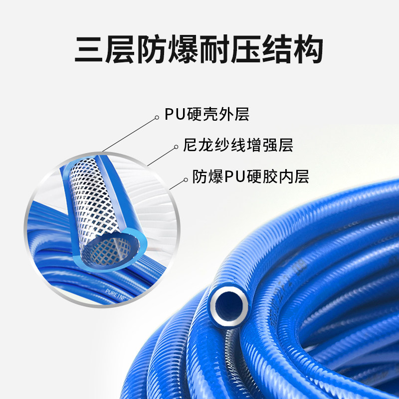 PU夹纱管高压包纱软管气鼓卷管器高压软管充气管气动空压机8*5 10