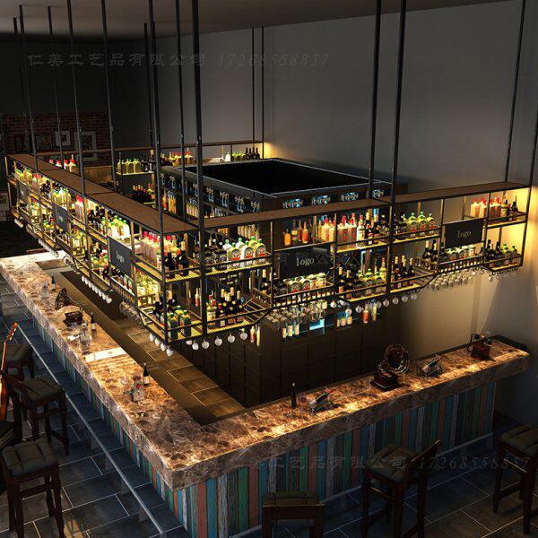 酒架吊柜置物架悬挂红酒杯架吧台吊挂酒柜酒吧展示吊架餐厅装饰架
