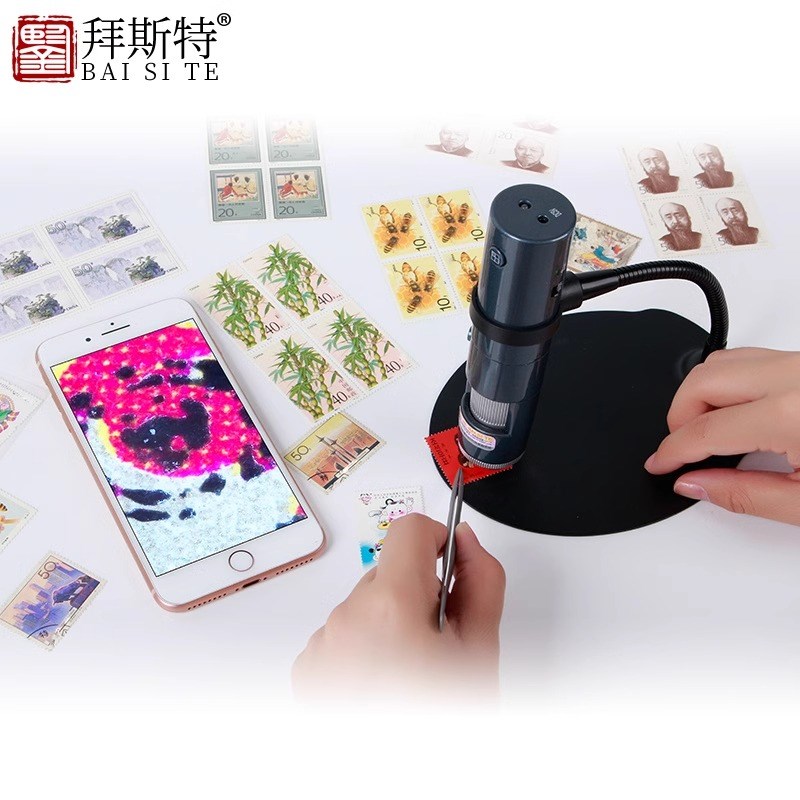 放大镜600倍带灯数码显微镜连手机看螨虫鉴定瓷器珠宝便携式wifi