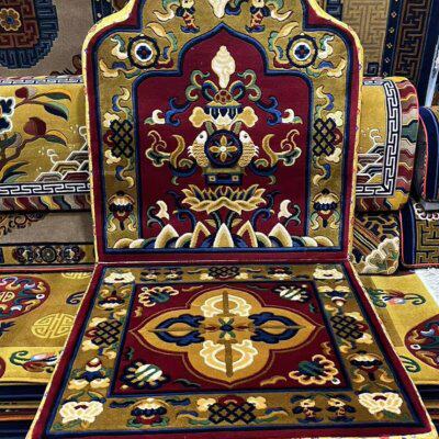 藏式羊毛坐垫八吉祥上师禅修冥想法座靠背打坐垫拜垫柔软舒适蒲团