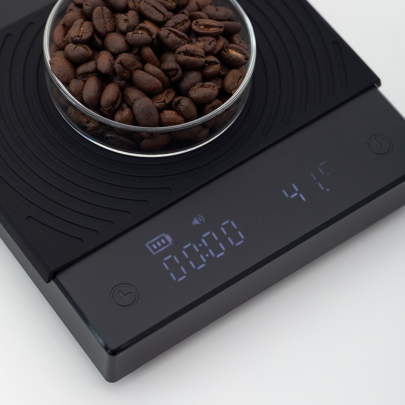 泰摩黑镜BASIC+咖啡电子秤 意式手冲咖啡壶秤 家用咖啡豆称重计时
