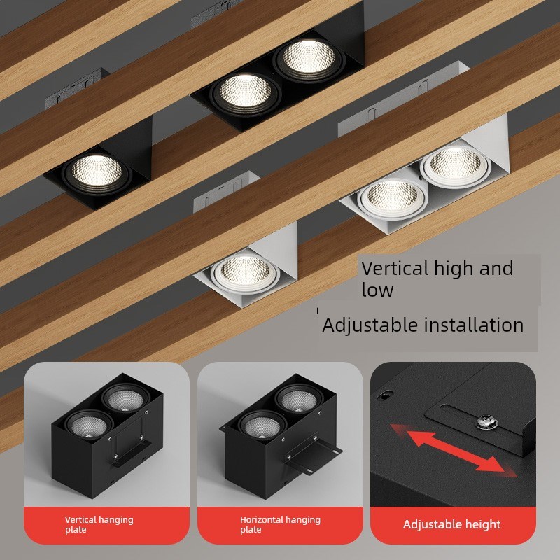 方通Bold灯方形专用灯铝方形Led方形双头表面安装格栅筒灯射灯嵌