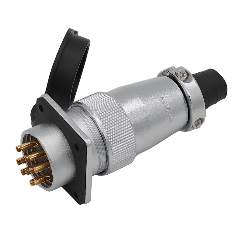 航空插头插座WS32 -4-6-8-10-11-12P13针19芯TQ/KZ方型法兰反装