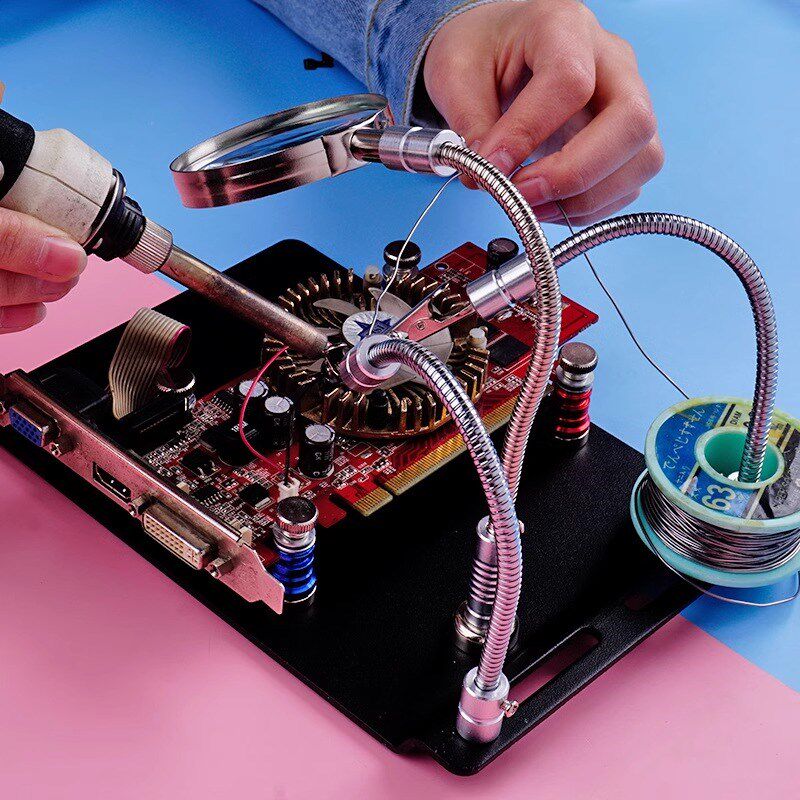 台式放大镜10倍维修钟表机械电子电路手机高清焊接工作台便携式