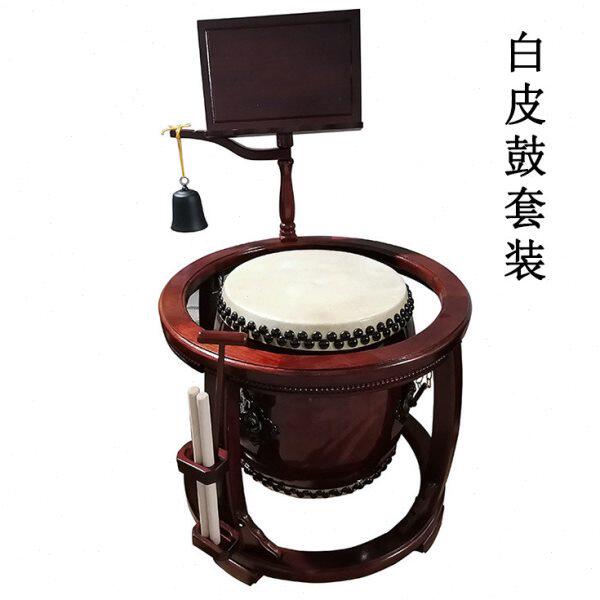 台湾铃鼓寺院钟鼓牛皮鼓法器帝钟铃子鼓毛皮鼓大殿钟鼓架寺庙大鼓