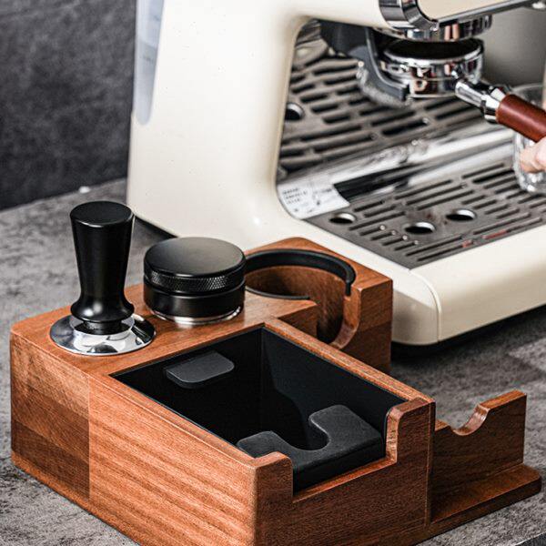 咖啡压粉座手柄支架布粉压粉器底座意式吧台敲渣盒51/53/58mm渣桶
