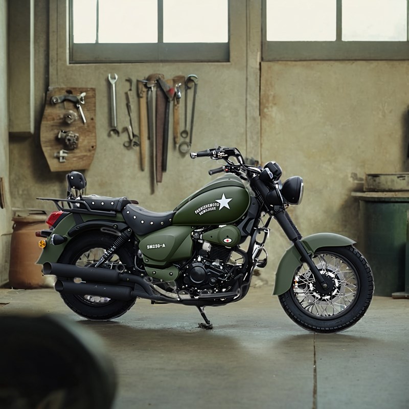 复古太子燃油街车国四巡航250CC侧偏重机车跑车宗申机可上牌