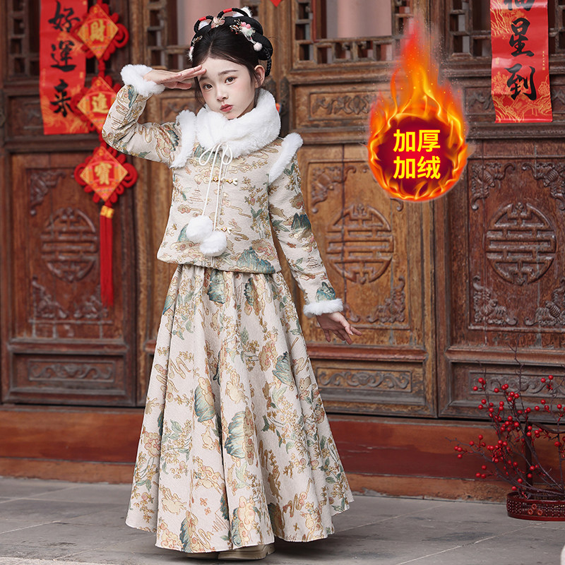 汉服拜年服冬装加绒加厚