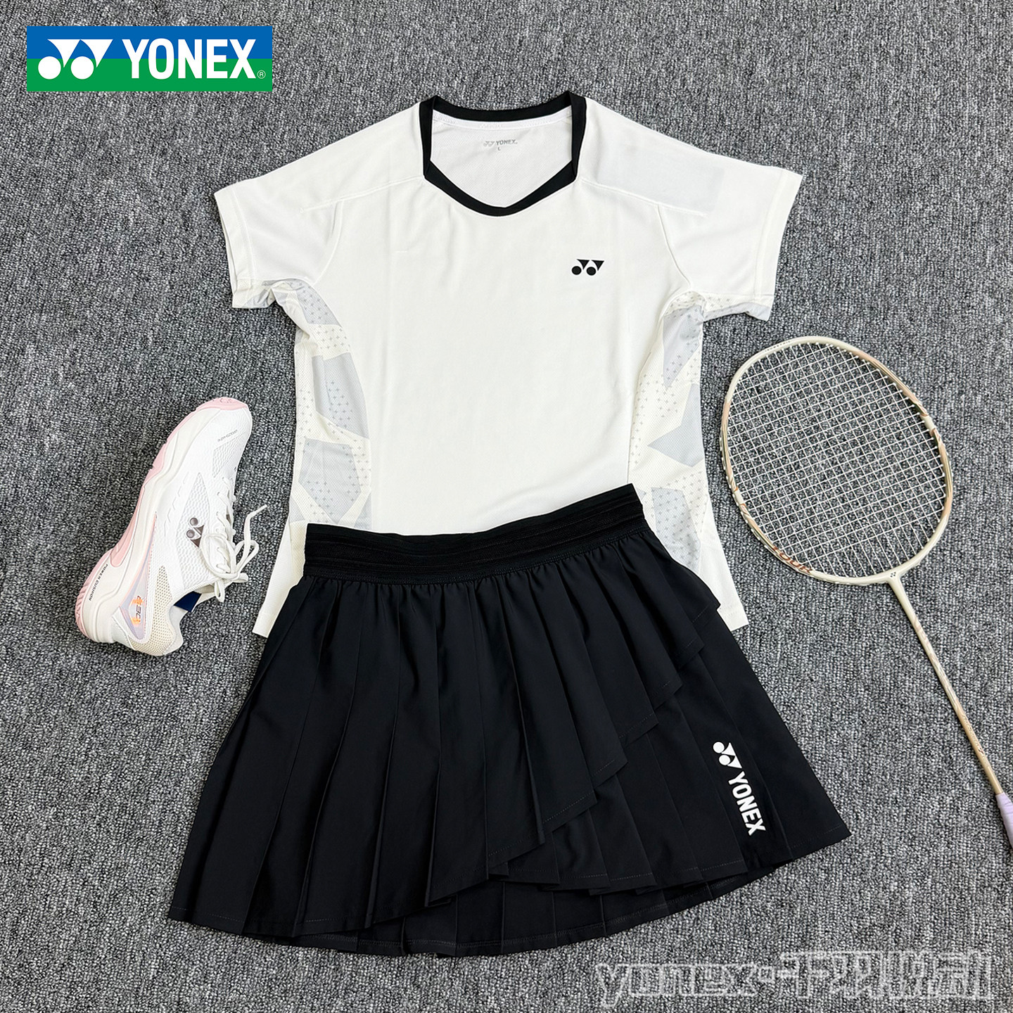 2026新款YONEX尤尼克斯羽毛球服套装女短袖yy速干运动T恤短裙