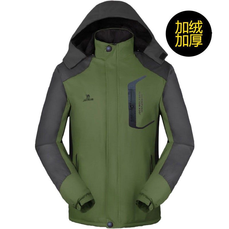 男式冲锋衣冬季加绒加厚保暖抗寒耐磨工作服男装运动服制LOGO印字