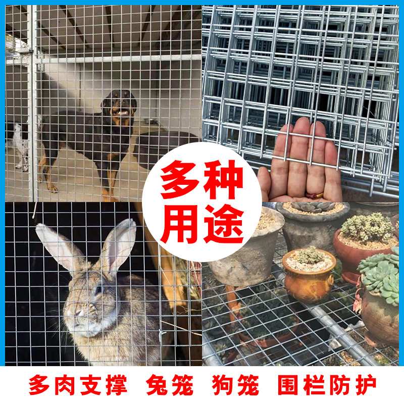 加粗镀锌铁丝电焊网片家用鸡狗鸟兔笼钢丝网格养殖围栏防护隔离网