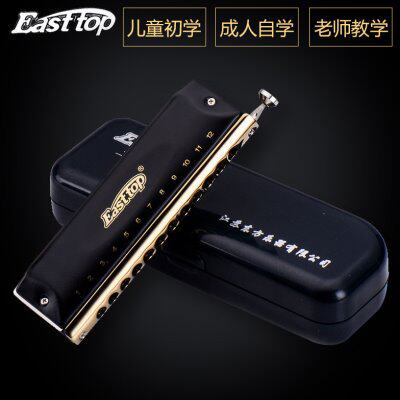 Easttop东方半音阶口琴12孔48音C调1248K金色梦想者专业演奏口琴