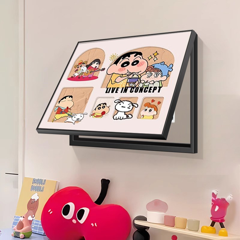 多巴胺蜡笔小新电表箱装饰画客厅配电箱盖板遮挡电闸盒总开关挂画