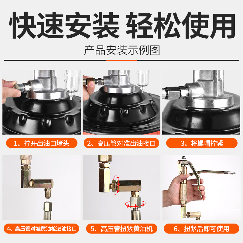 黄油枪手动高压打黄油神器小型黄油泵全自动加油注油器气动黄油机
