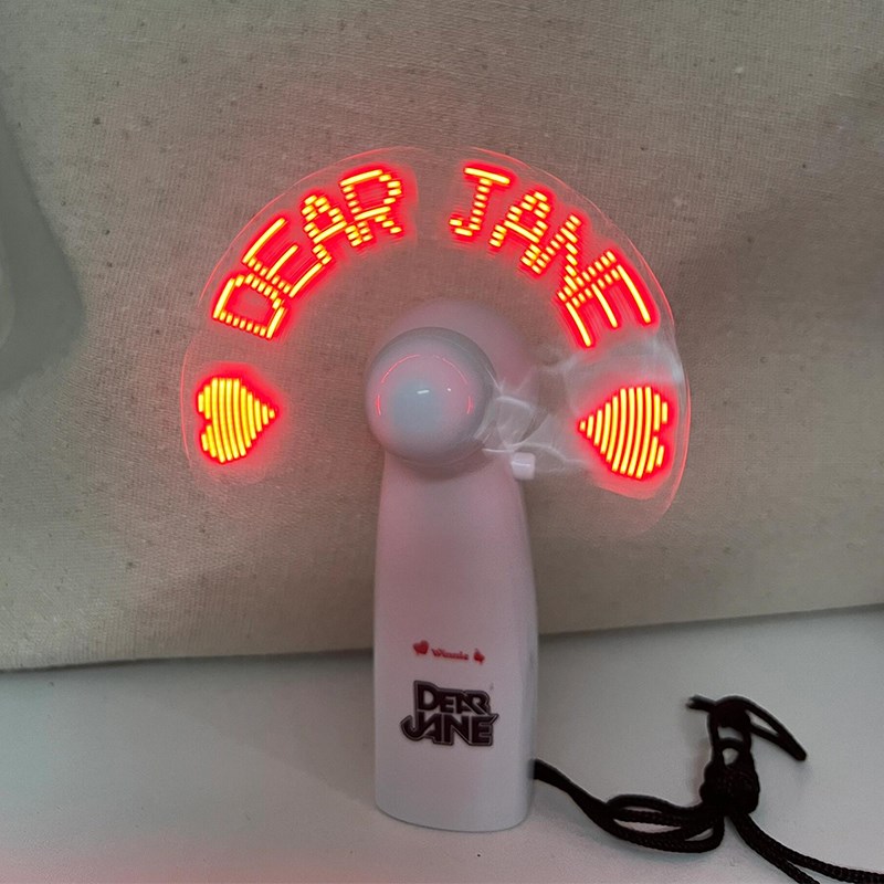 led闪字发光风扇可定制小型手持电池式应援扇静音便携式趣味创意