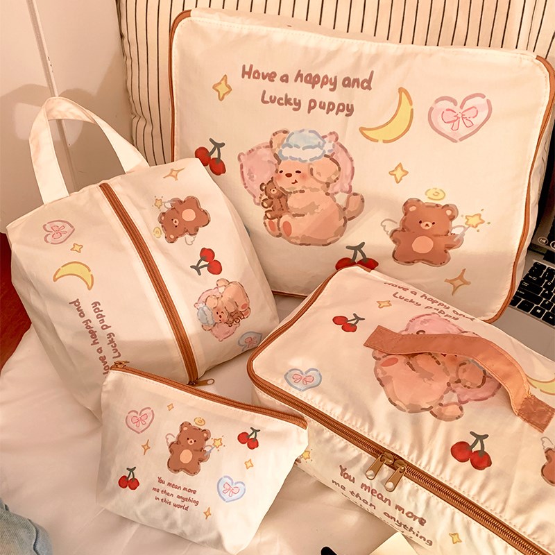 可爱小熊出差行李箱衣物鞋子收纳袋女内衣内裤袜子可携式分装整理