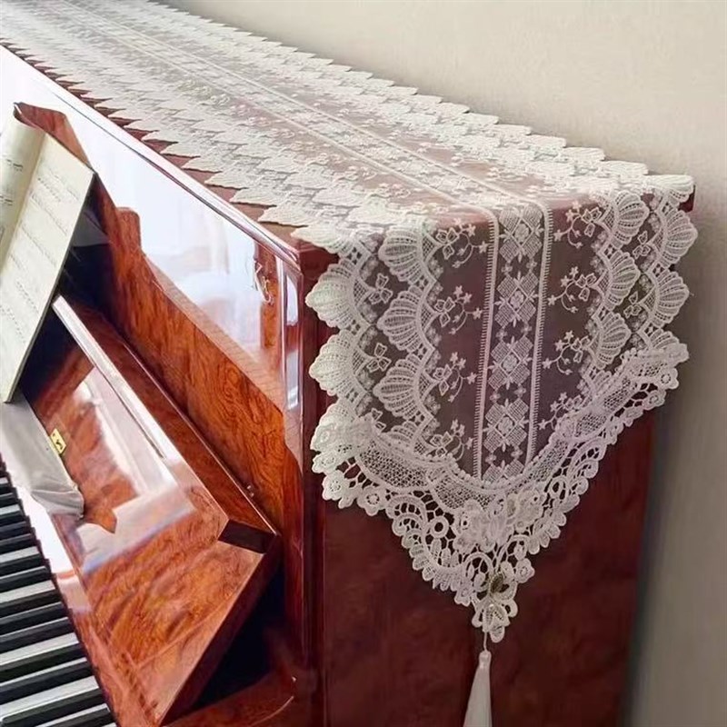 新款韩式蕾丝布艺钢琴盖布高级感雅马哈电子琴防尘钢琴罩琴凳盖巾