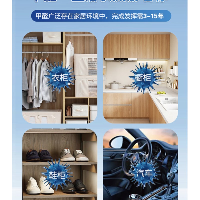 洁香雅活性锰除醛分解片贴片新房家用强力去异味吸甲醛神器分解毡