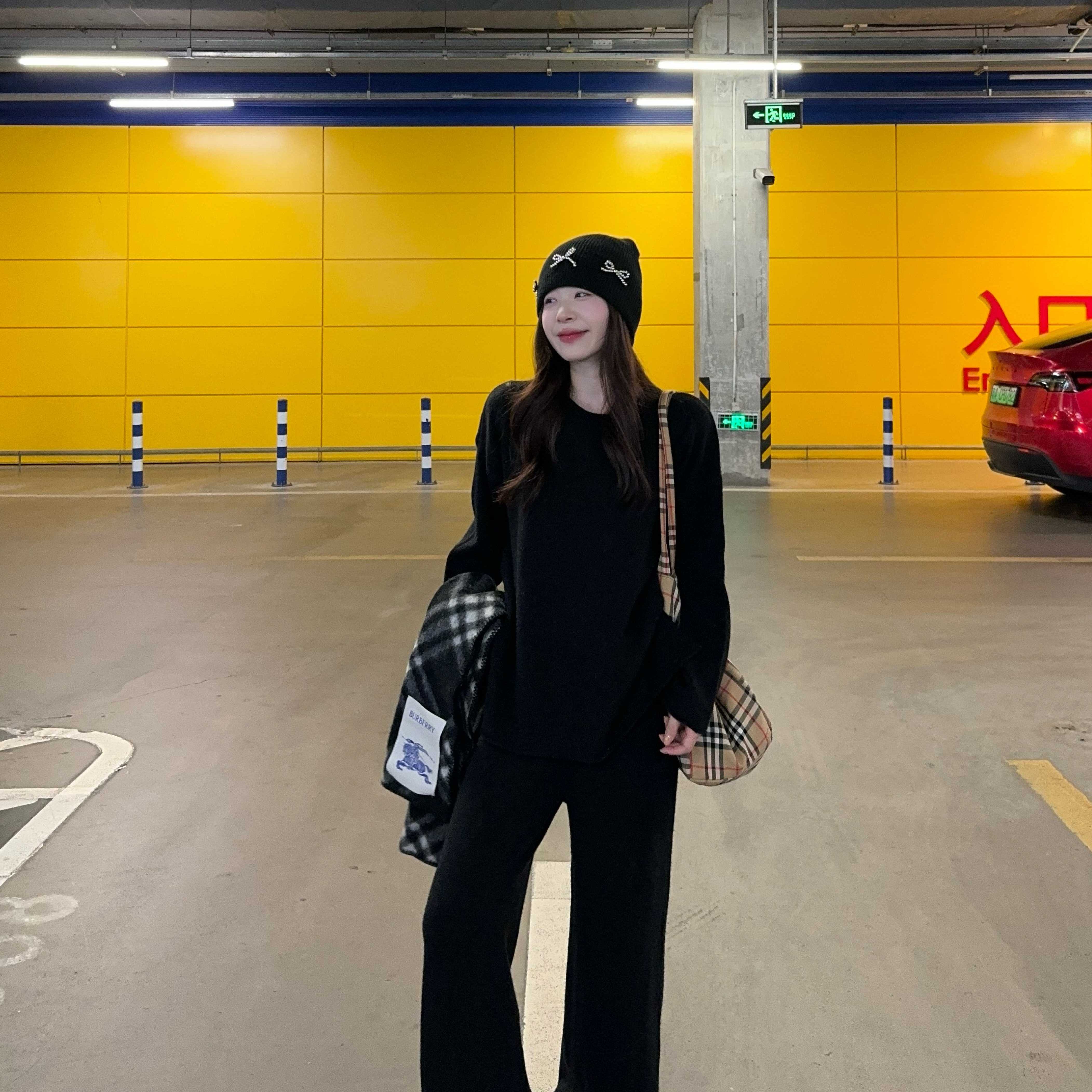 实拍 日常糯米慵懒套装温柔羊毛毛衣阔腿裤