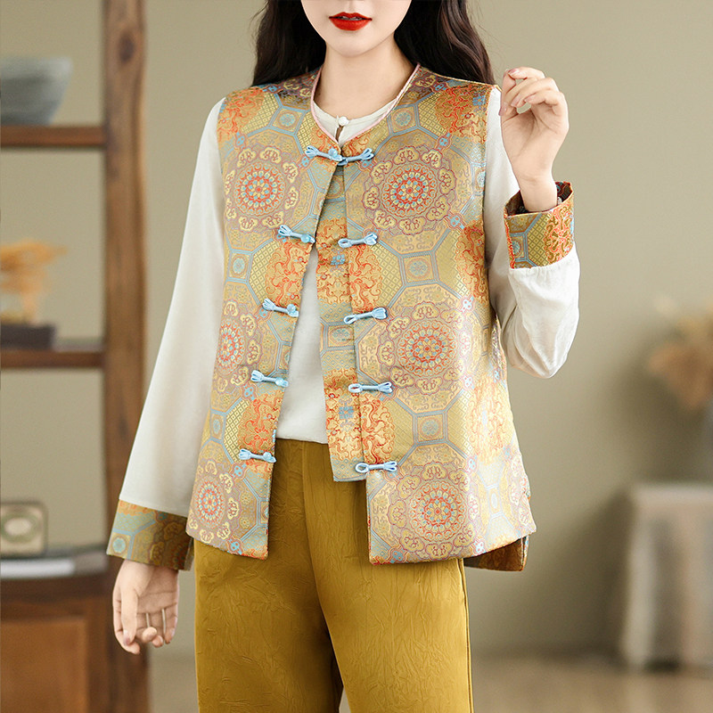 实拍时尚国风三件套简约长袖打底衫上衣设计感马甲宽松阔腿裤套装