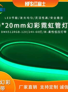DMX512RGB2020幻彩霓虹管灯带防水24V60灯低压纯硅胶灯条装饰亮化
