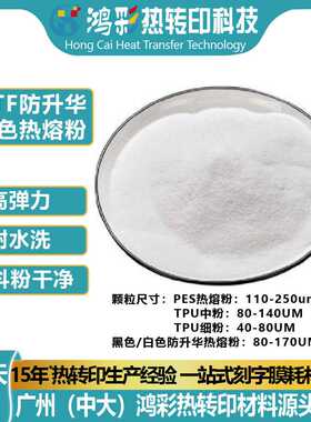 dtf白色防升华热熔粉弹性白墨烫画tpu热熔胶粉Hotmelt powder