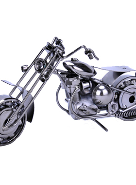 纯手工艺品铁艺哈雷摩托车模型摆件客厅酒柜装饰品小摆设精致礼物