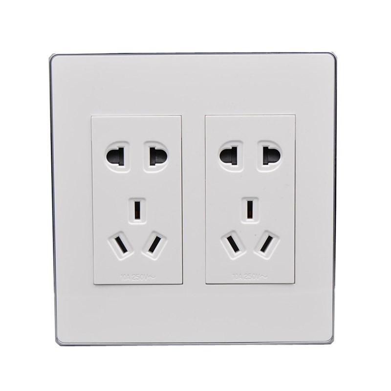 120型六位组合面板 双五孔电源插座面板十孔电源二位五孔二插三插