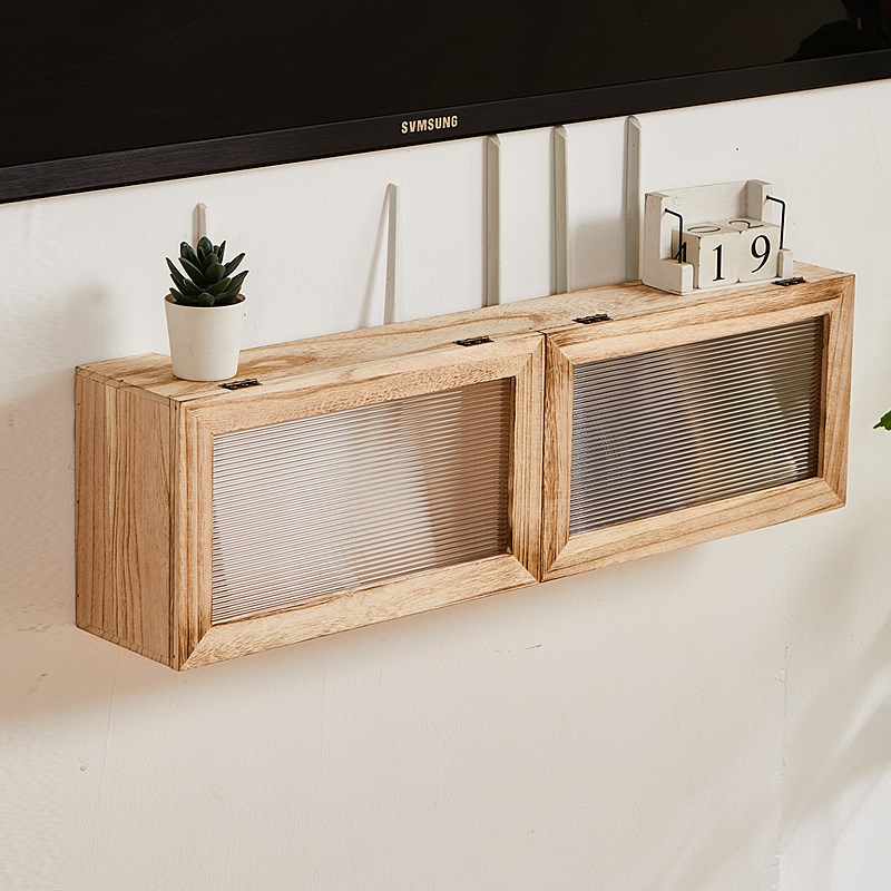 机顶盒光猫无线wifi路由器收纳盒免打孔插座遮挡遮丑壁挂式置物架