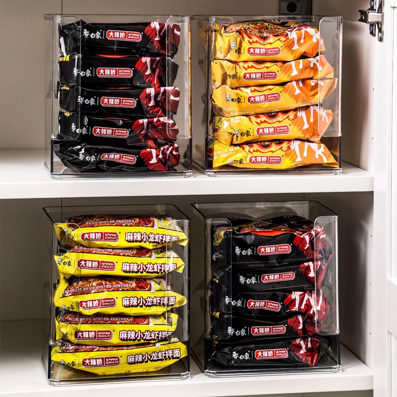 桌面泡面收纳神器橱柜方便面整理筐直角置物架多功能家用收纳盒子