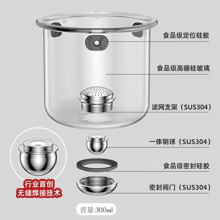 茶方圆飘逸杯泡茶壶过滤全玻璃内胆配件