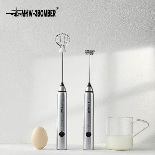 MHW轰炸机咖啡打泡器电动奶泡器打蛋器家用咖啡拉花打发泡搅拌器