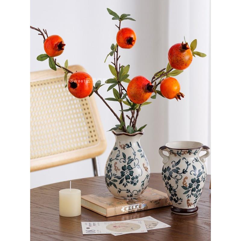 新中式中号青花瓷乡村田园覆古简约百搭陶瓷插花花瓶客厅装饰摆件