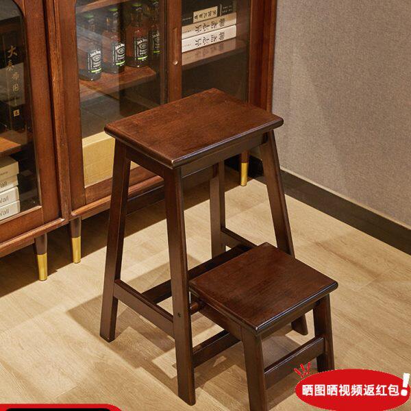 家逸北欧实木梯凳家用可折叠登高小板凳多功能垫脚凳子创意小梯子