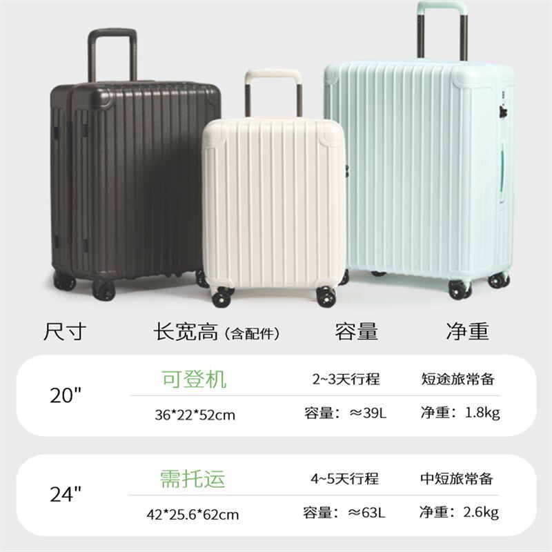 2025新款PC超轻行李箱20寸拉杆箱子结实耐用加厚小型可登机旅行箱