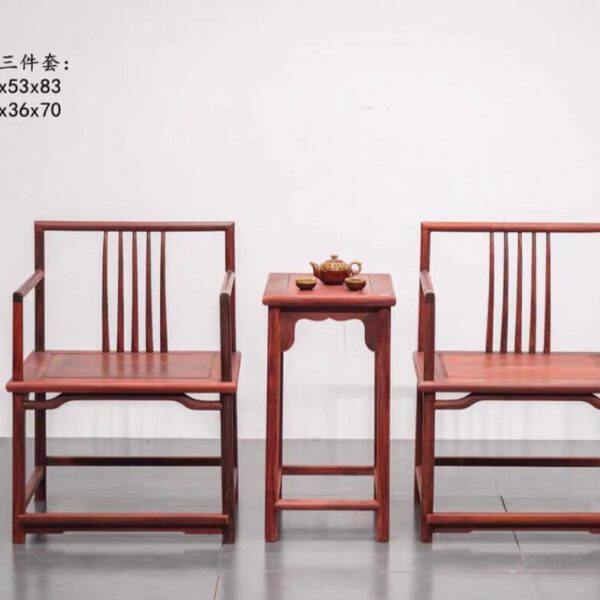 赞比亚血檀太师椅红木南宫椅圈椅中式实木椅子新中式复古茶椅禅椅