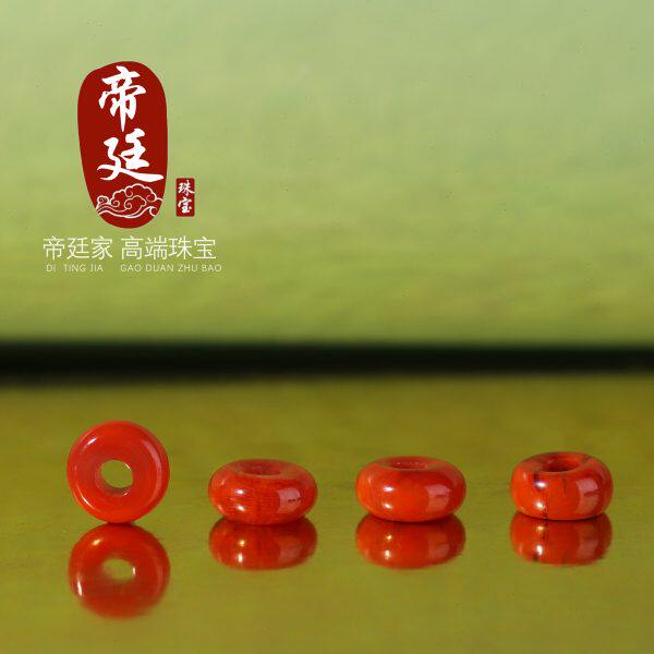 帝廷！瓦西南红火焰红面包圈隔珠散珠大孔珠隔片满色满肉单颗配珠