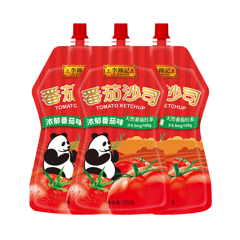 李锦记番茄沙司320g*3袋家用调料儿童吃薯条蘸料拌意面汉堡番茄酱