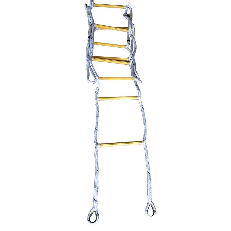 软梯救援绝缘防滑圆管钢丝绳树脂安全梯应急救援