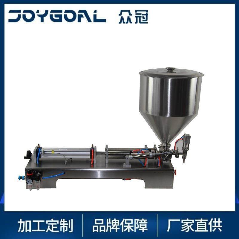 小型气动式奶茶咖啡拿铁饮料果汁果酱巧克力酱半自动操作灌装机