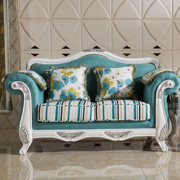 欧式布艺沙发123组合实木沙发双人三人沙发小户型客厅组可拆洗