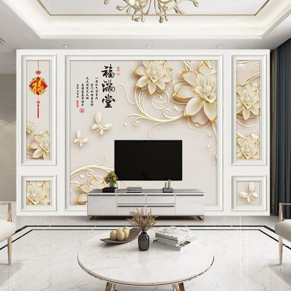 家装客厅电视墙装饰壁纸家用8D高档背景墙墙纸无纺布3D影视墙壁画,家装主材,无纺布墙纸,淘宝优惠券,粉丝福利购,淘宝优惠卷