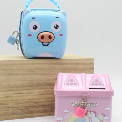 网红款存钱罐铁皮儿童女孩存钱盒带锁储蓄罐男孩刻字幼儿园小礼物