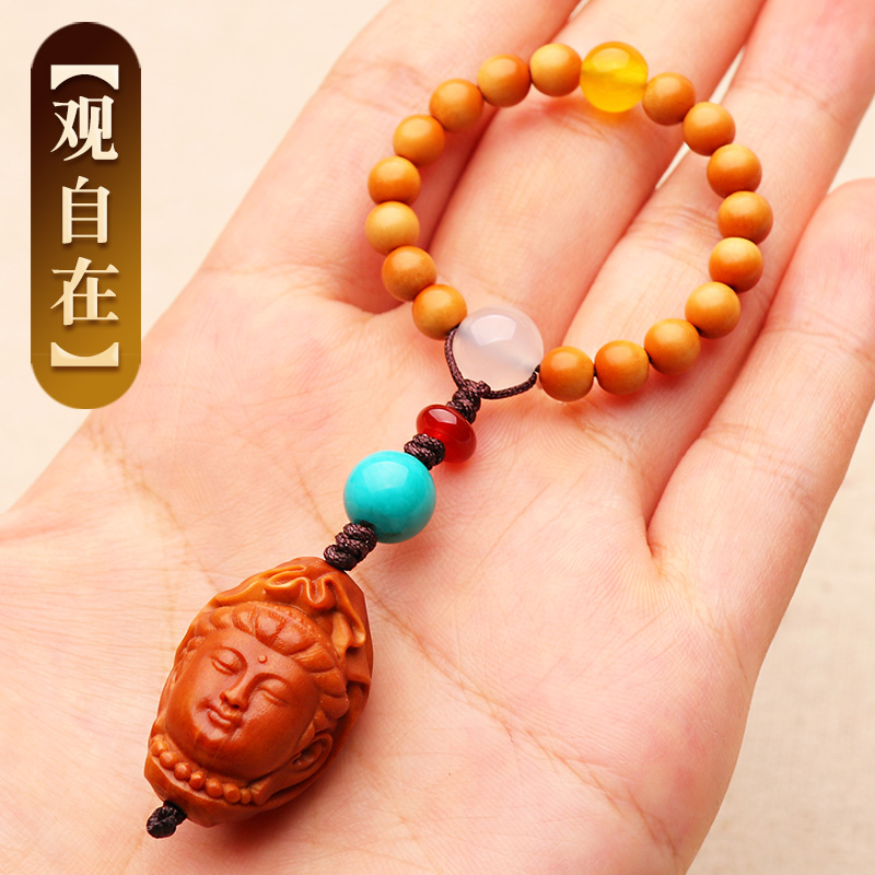 小手捻指尖文玩珠串迷你r橄榄核跑环男女绕指柔手链念珠盘玩手把