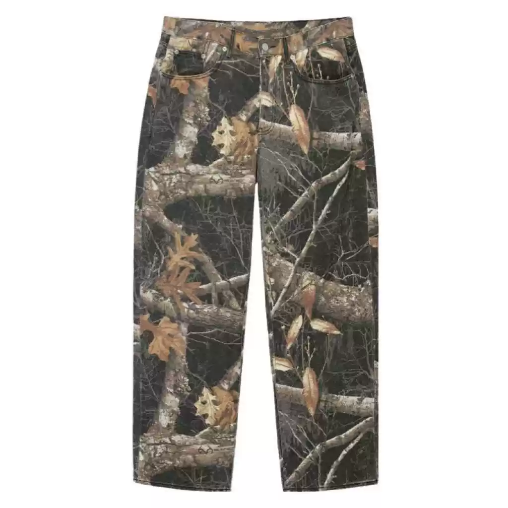 Branch Print Denim Pants