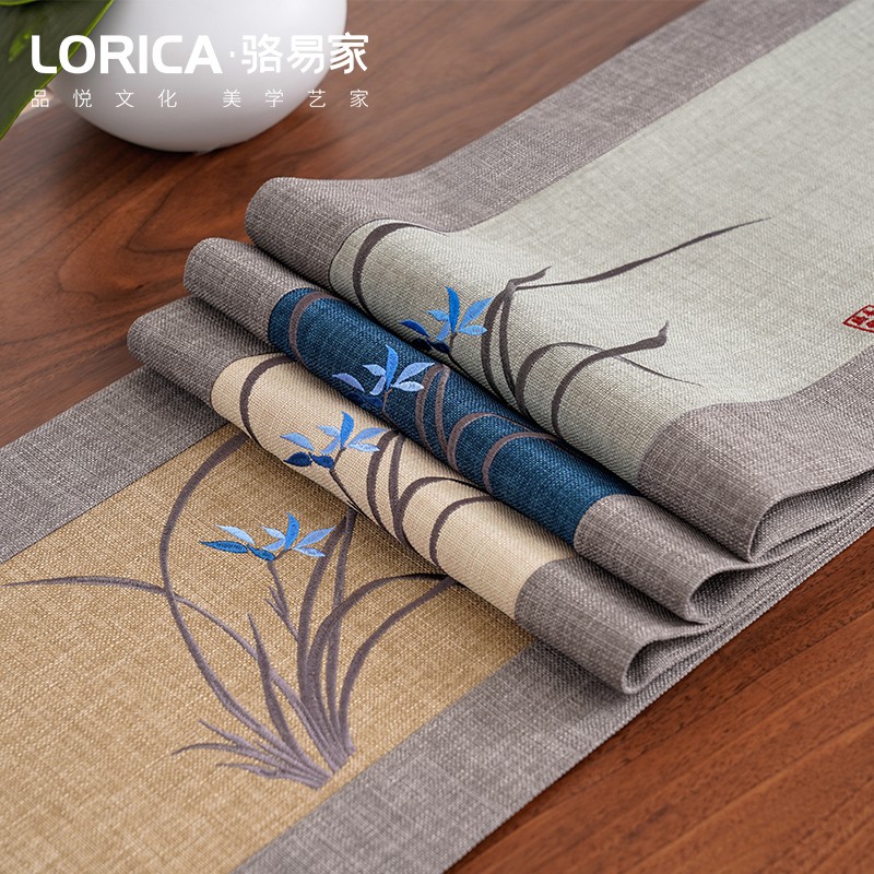 骆易家茶台布艺套装新中式桌旗茶C席禅意茶杯垫茶桌装饰布长条茶