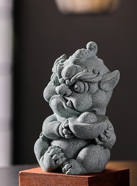 摆件禅意国潮桌面装饰品鱼缸盆景造景小物件乔迁送礼同Z事朋友貔