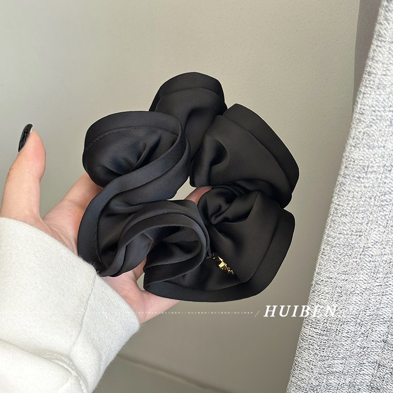 法式高级感缎面大肠n发圈头绳女木耳边肥肠圈扎马尾发绳皮筋丸子